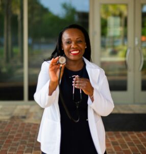 medical professional smiling 
