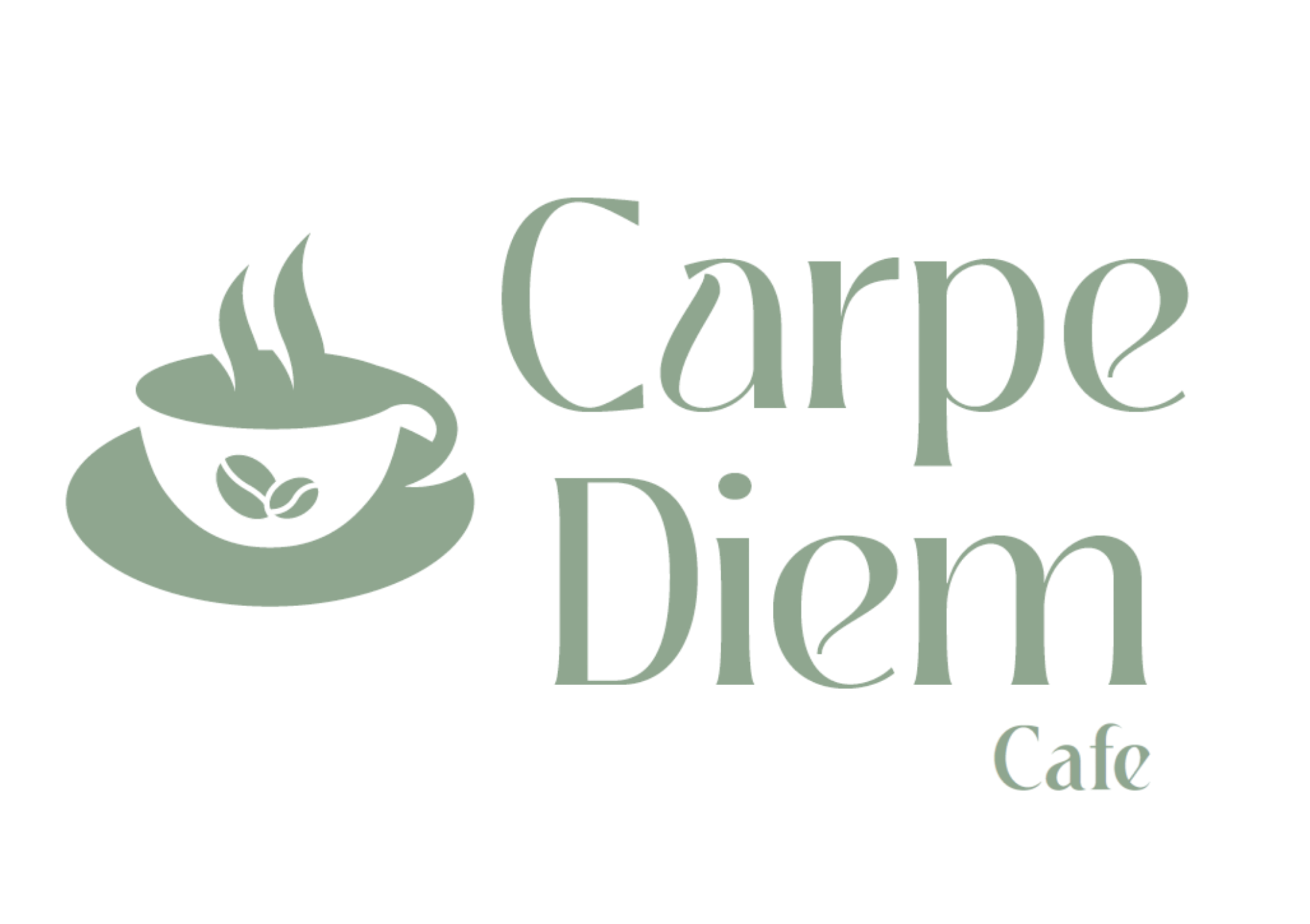 light green carpe diem cafe logo